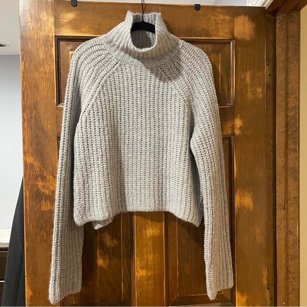 Abercrombie and Fitch Grey Knit Turtleneck Sweater